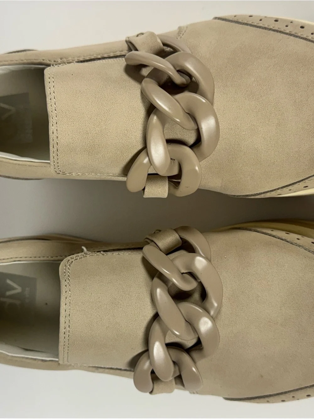 Dolce Vita Taupe Platform Chain Loafer